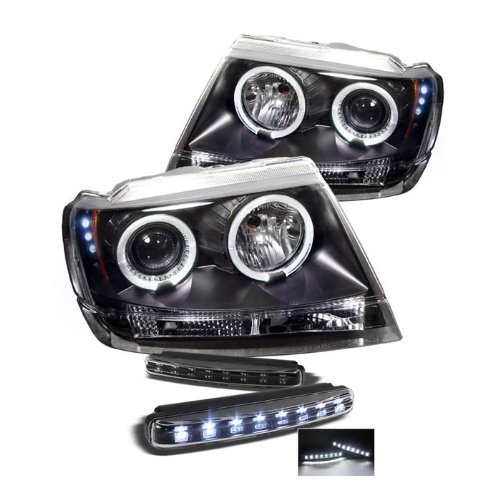 Headlight Assemblies Carpart4u PRO-YD-JGC99-HL-BK+8LED-BK