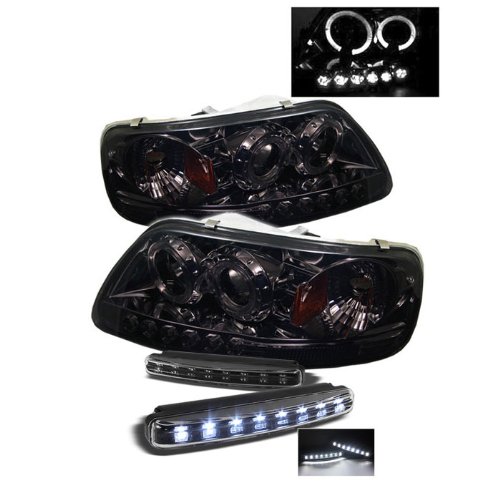 Headlight Assemblies Carpart4u PRO-YD-FF15097-1P-AM-SMC+8LED-BK