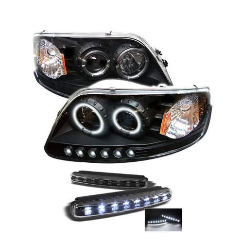 Headlight Assemblies Carpart4u PRO-YD-FF15097-1P-CCFL-BK+8LED-BK