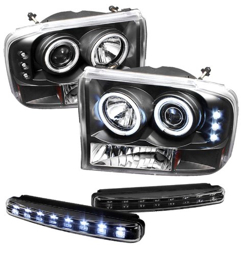 Headlight Assemblies Carpart4u PRO-YD-FF25099-1P-G2-CCFL-BK+8LED-BK