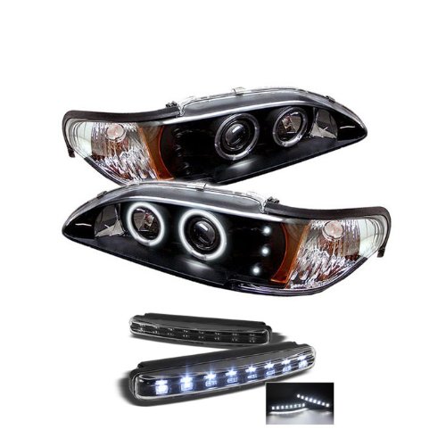 Headlight Assemblies Carpart4u PRO-YD-FM94-1PC-CCFL-BK+8LED-BK