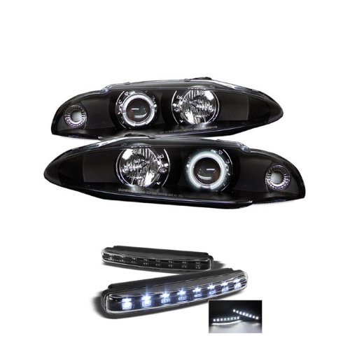 Headlight Assemblies Carpart4u PRO-YD-ME97-CCFL-BK+8LED-BK