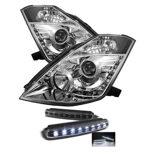 Headlight Assemblies Carpart4u PRO-YD-N350Z02-HID-DRL-C+8LED-BK