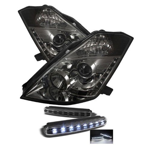 Headlight Assemblies Carpart4u PRO-YD-N350Z02-HID-DRL-SM+8LED-BK