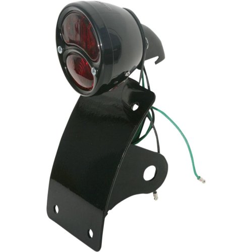 NYC Choppers 1928 Ford Bobber Style Side Vertical Radius Mount Tail Light/License Plate - Black 1928 BLK RAD Parts NYC Choppers 1928 BLK RAD