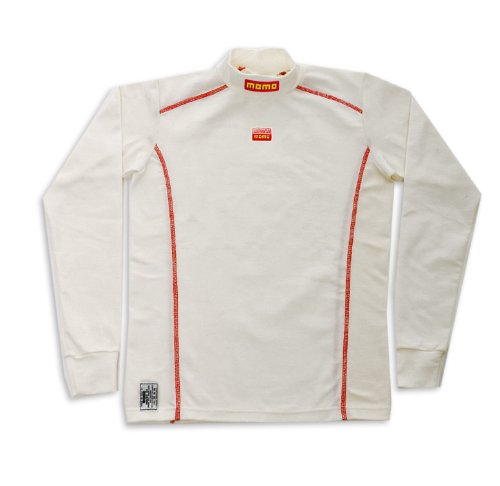 MOMO Nomex Long Sleeve Undershirt High Collar White FIA approved - Size XX Large - Part # R545W XXL Racing Apparel MOMO R545W XXL