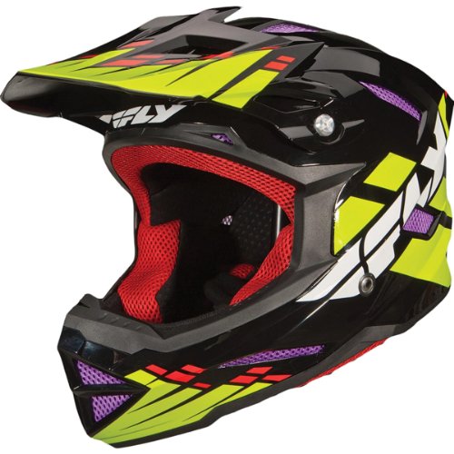 Fly Racing Default Youth Full Face Bike Race BMX Helmet - Black/Lime/Purple / Medium Helmets Fly Racing 73-9139YM-WPS-FBA