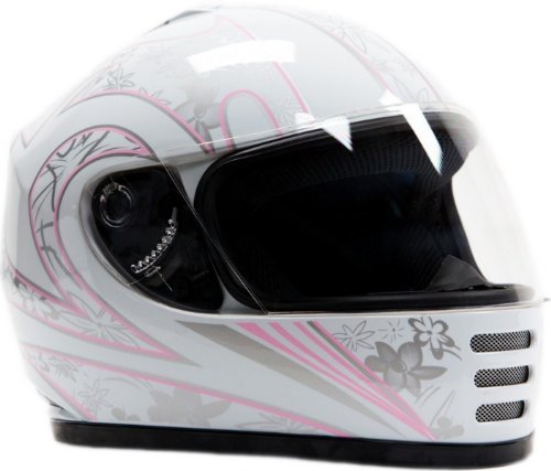 Youth Full Face Helmet White Pink ( Medium ) Helmets Typhoon Helmets KYB15FFWHITE361M