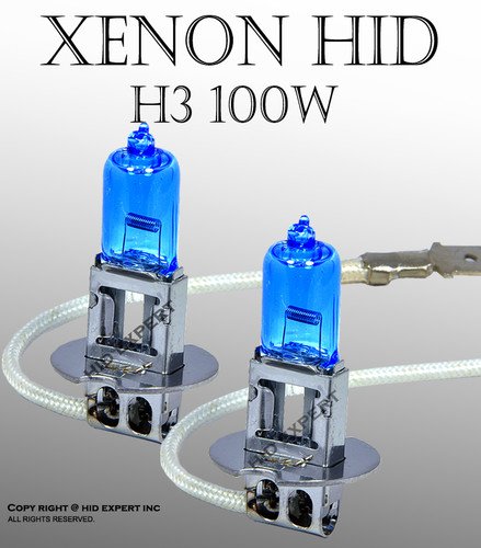 H3 100W Pair 12V Fog Light Xenon HID White Universal Direct Replace Bulbs Rotors H3x2-HID100