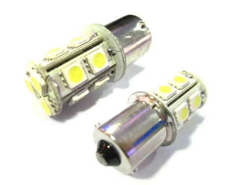 2 X Car Truck Backup Reverse Strobe LED White Brake Light Bulb BAY15D 1156 13 SMD Lighting Assemblies & Accessories LA SUPER MART 1156-5050W-13SMD-STR