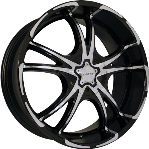 18x8 Forte Twisted Black Mirror Wheel Rim 5x114.3 5x4.5 5x127 5x5 +35mm Offset 73.1mm Hub Bore Car Forte F50-88005BM
