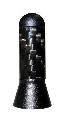 35mm Real Hand-Laid BLACK CARBON FIBER + Billet Aluminum Short Super Stubby Euro Antenna for 1999-2011 Toyota Matrix Yaris JDM Antennas VMS Racing 190-ERPSASSBK