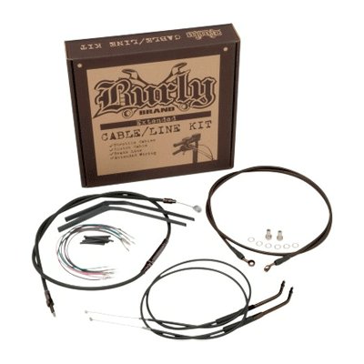 BURLY BRAND CABLE/BRAKE LINE KIT 14 GORILLA BARS FOR 07-12 FXDWG BLACK FINISH (77-3035) Brake Cables & Lines Burly 77-3035