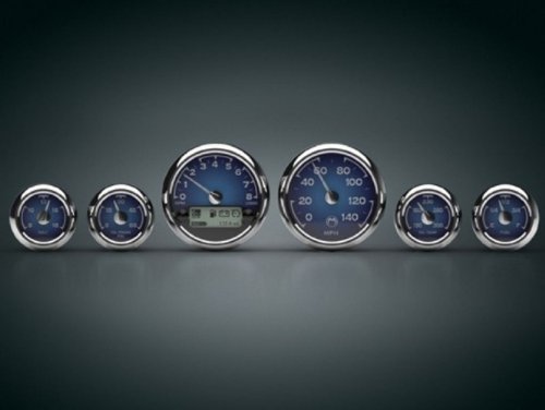 Kuryakyn 4685 Classic Blue Medallion Gauge Kit Light Kit Kuryakyn 4685