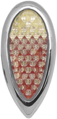 Pro-One Performance LED Flush Mount Teardrop Taillight - Amber / Red LED, Clear Lens 402070 Fuel System Pro-One 402070