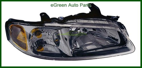 00-01 Sentra Head Light Lamp Right Passenger Chrome Bezel Headlight Bulbs eGreen Auto Parts 260105M026