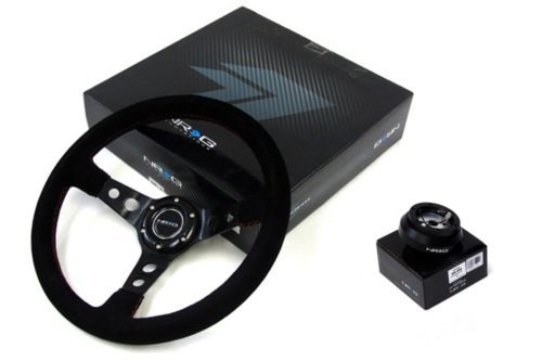 83-88 Mitsubishi Tredia / Cordia / Starion NRG 320MM Steering Wheel + Hub Adapter Black Steering System NRG Innovations 2-NRG-SRK-100H-006S-E8