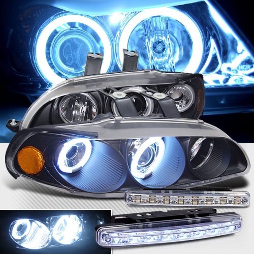 Headlight Bulbs RXMOTOR PRO-YD-HC921P-23D-CCFL-BK+CBL-DRL-8LED-C