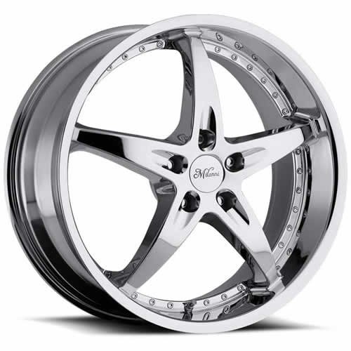 Milanni ZS-1 20 Chrome Wheel / Rim 5x115 with a 15mm Offset and a 74.1 Hub Bore. Partnumber 453-2890C15 Heavy Truck Milanni 453-2890C15