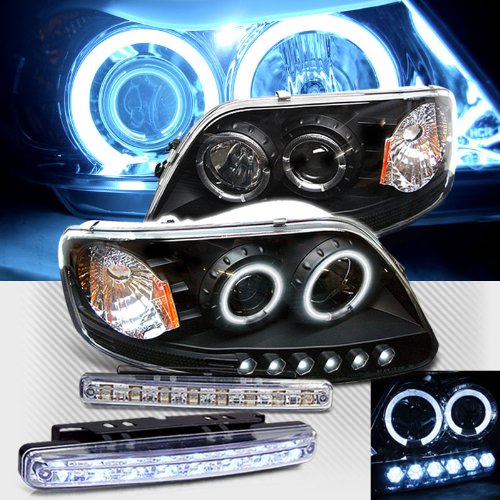 Headlight Bulbs RXMOTOR PRO-YD-FF15097-1P-CCFL-BK+CBL-DRL-8LED-C