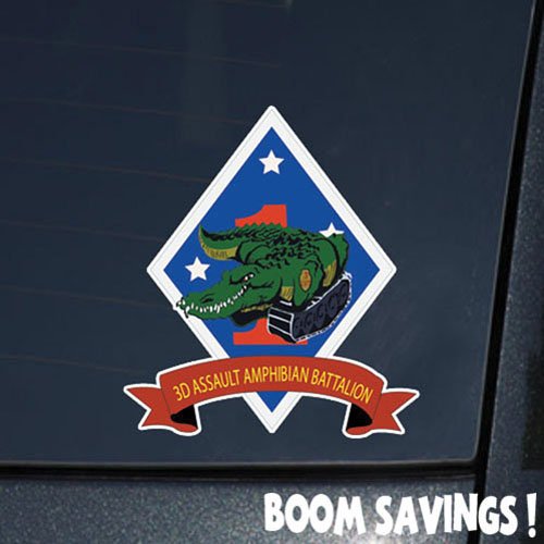Marines USMC 3rd Assault Amphibian Battalion 1 SSI 6 Decal Sticker Decals Boomsavings