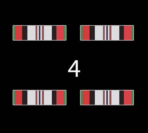 USCG Afghanistan Campaign Ribbon 3 (4)Four Decal Sticker Lot Decals 45314