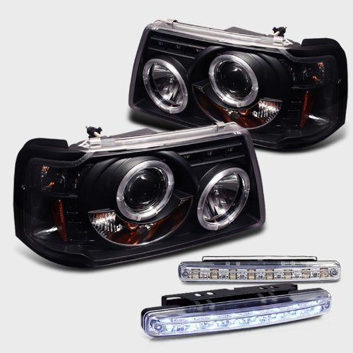 Headlight Assemblies RXMOTOR PRO-YD-FR01-1PC-HL-BK+CBL-DRL-8LED-C
