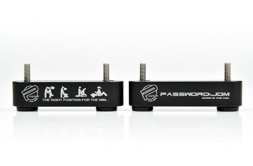 Password JDM Billet Aluminum Hood Risers with Washer Pack 1988-2000 Honda Civic - Black Cover Bolts PasswordJDM PWBHR-UNV-BLK-K-C1