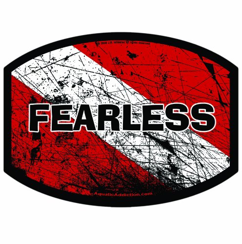 Aquatic Addiction DIVE SIGNAL FEARLESS Scuba Dive Decal Sticker Decals Aquatic Addiction DS-FEARLESS