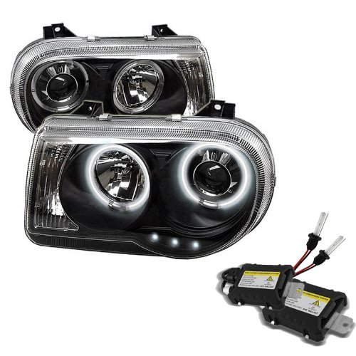 Headlight Assemblies Carpart4u CP4-PD-C300C-CCFL-BK+6k9006-DC
