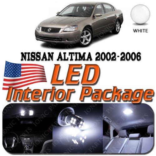 SUPER WHITE 9 Light Bulbs LED SMD Interior Package - Nissan Altima 2002-2006 LED Bulbs Third Gear Performance PKSMD-NIS-005-W