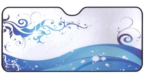 Dancing Ocean Surf Blue Wave Accordion Style Car Truck SUV Front Windshield Sunshade Sunshades