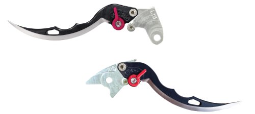 Yana Shiki LS15LCB-BLK/RS15LBB-BLK Black Adjustable Blade Brake/Clutch Lever Set with Silver Knuckles for Honda CBR600RR/CBR954RR Brake Yana Shiki Parts & Accessories LS15LCB-BLK/RS15LBB-BLK