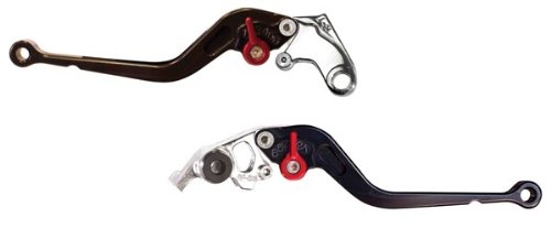 Yana Shiki LC21LCL-BLK/RC19LBL-BLK Black Long Adjustable Standard Brake/Clutch Lever Set with Chrome Knuckles for Yamaha YZF-R1 Brake Yana Shiki Parts & Accessories LC21LCL-BLK/RC19LBL-BLK