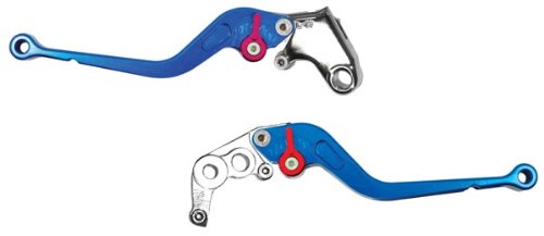 Yana Shiki LC19LCL-BLU/RC18LBL-BLU Blue Long Adjustable Standard Brake/Clutch Lever Set with Chrome Knuckles for Suzuki GSX-R600/750/1000 Brake Yana Shiki Parts & Accessories LC19LCL-BLU/RC18LBL-BLU