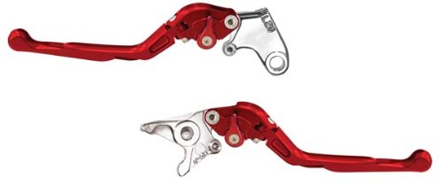 Yana Shiki LC20LCFS-RED/RC17LBFS-RED Red Sliding Folding Adjustable Brake/Clutch Lever Set with Chrome Knuckles for Yamaha YZF-R6/YZF-R6S/YZF-R1 Brake Yana Shiki Parts & Accessories LC20LCFS-RED/RC17LBFS-RED