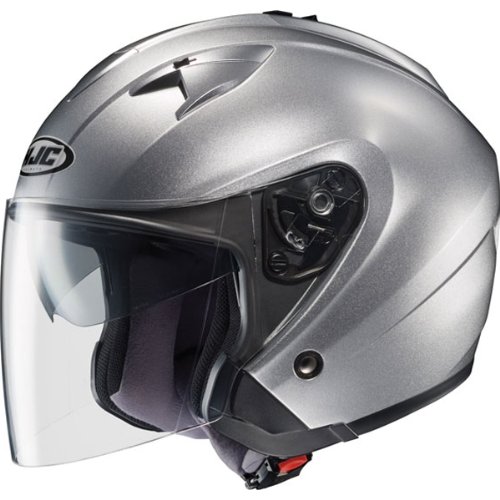 HJC Metallic IS-33 Half (1/2) Shell Motorcycle Helmet - Light Silver / X-Large Helmets HJC Helmets 0833-0107-07-HH-FBA