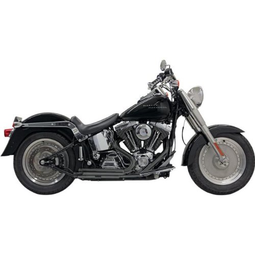 Bassani Manufacturing Pro Street Exhaust System with Heat Shields - Slash Cut - Black , Color: Black 1S24FB Complete Systems Bassani Xhaust 1S24FB
