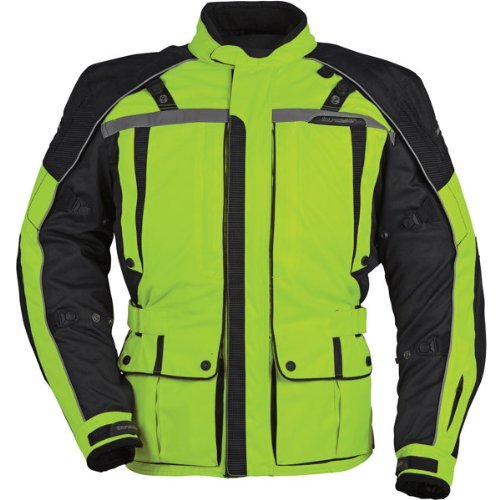 Tour Master Transition Series 3 Men's Textile Cruiser Motorcycle Jacket - Hi-Vis Yellow/Black / Small Jackets Tourmaster 8777-0313-04-HH-FBA