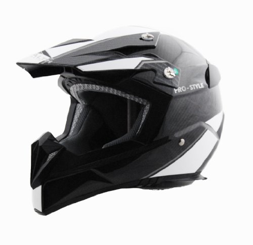 Stealth Flyte Carbon Fiber Pro-Style Graphic Off-Road Helmet (Grey/White, X-Large) Helmets Vega Helmets 3275-045