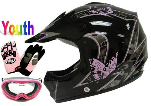 Helmets TMS &HY-601-Black/Pink-BF+AS10-P+GV-MY-KID-PINK