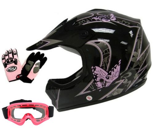 Helmets TMS &HY-601-Black/Pink-BF+AS10-P+GV-MY-KID-P