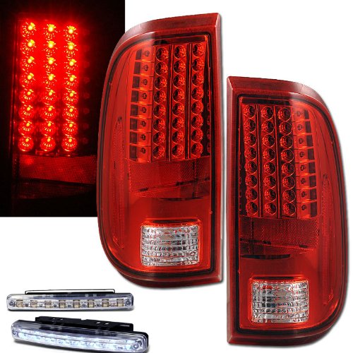 Brake & Tail Light Assemblies RXMOTOR 03-FD08TLED+CBL-DRL-8LED-C