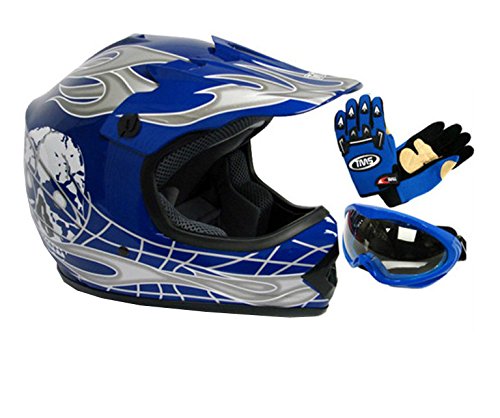 Helmets TMS HY601Blue/SilverSkull#15AS10BGLOVESTMS-B