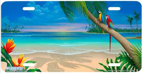 Another Perferct Day-Beach Scene Art-License Plate Car Auto Tag by David Miller from Airstrike Covers Airstrike 4600