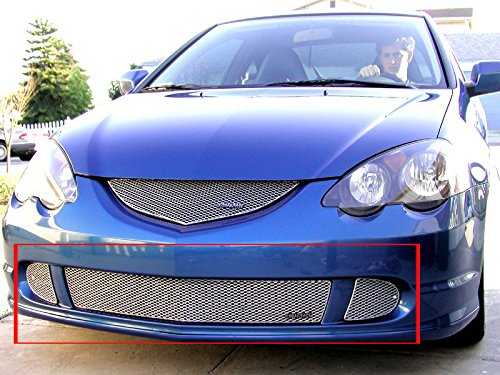2002-2004 ACURA RSX LOWER GRILLE 3pc (w/o factory fog lamps) (Aluminum Silver) Grilles Grillcraft ACU-2213-S