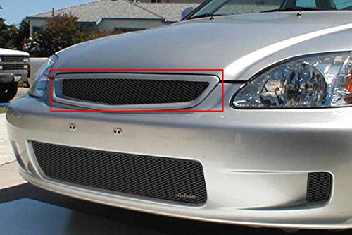 1999-2000 HONDA CIVIC (ALL) UPPER GRILLE (Gloss Black Finish) Grilles Grillcraft HON-1112-B