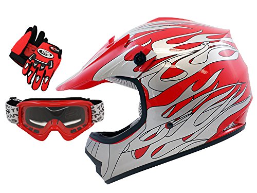 Helmets TMS &HY-601-RedFlame-S+AS10-R+GV-MY-KID-RED