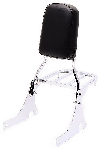 Bestem CHKA-VC800-3PCS Chrome Backrest Sissy Bar & Rack for Kawasaki Vulcan 800 Classic - 3 Piece Sissy Bars Bestem CHKA-VC800-3PCS