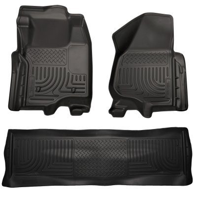Husky Liners 98711 WeatherBeater Combination Front & Back Seat Floor Liners - (3 PCS) Ford F-Series 2011-2012 Custom Fit Husky Liners 98711